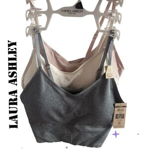 LAURA ASHLEY TRIO OF RECYCLED YARNS SOFT BRALETTES LARGE